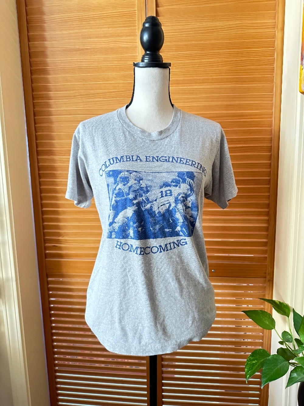 Vintage COLUMBIA ENGINEERING HOMECOMING T Shirt 1970s Heather Grey Ivy League